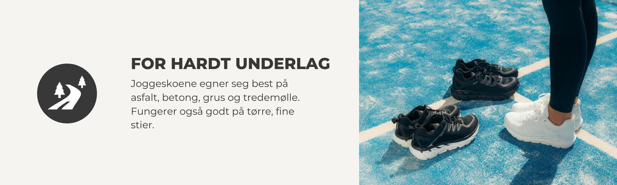 joggesko for asfalt, betong, grus og tredemølle